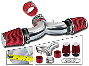 Rtunes Racing Short Ram Air Intake Kit + Filter Combo RED For 94-96 Impala SS / 94-96 Caprice 4.3L/5.7L V8 Dual (with 2 Filters)
