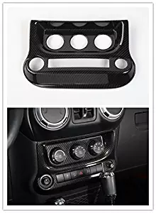 Highitem 1Pcs 4Colors Air Conditioner Switch Interior Central Dashboard Console Cover Face Trim for Jeep Wrangler JK 2/4Door 2011-2017 (Carbon Fiber)