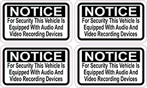 StickerTalk Notice Audio and Video Recording Vinyl Stickers, 2.5 inches by 1.5 inches