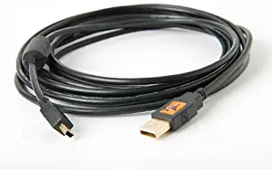Tether Tools TetherPro USB 2.0 A Male to Mini-B 5 Pin Cable - 15 Feet (Black)