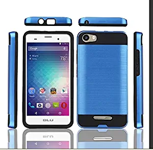 FastSun Slim Heavy Duty Hybrid Tough Case For BLU Dash M2 Case (D090u) (Blue)