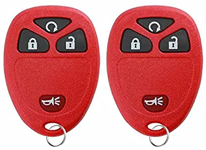 KeylessOption Keyless Entry Remote Control Car Key Fob Replacement for 15913421 -Red (Pack of 2)
