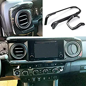 ITrims for Toyota Tacoma 2016-2020 ABS Accessories Central Console Dashboard Dash Panel Cover Trim Carbon Fiber Look