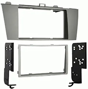 Carxtc Double Din Install Car Stereo Dash Kit for a Aftermarket Radio Fits 2004-2008 Toyota Camry Solara W/Silver Color Dash Trim Bezel is Painted Silver