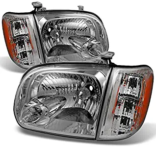For 2005 2006 Toyota Tundra Double | Crew Cab Headlights With Corner Lights Driver + Passenger Side Pair