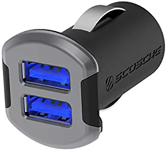 SCOSCHE USBC242MSG Revolt Universal Dual Port USB Car Charger, Space Grey