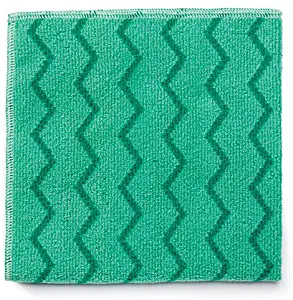 Rubbermaid Commercial Q620 Reusable Cleaning Cloths Microfiber 16 x 16 Green 12/Carton