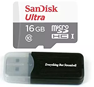 Sandisk Micro SDXC Ultra MicroSD TF Flash Memory Card 16GB 16G Class 10 works with GS8000L Car DVR 1080P Dashboard Camera Cam with Everything But Stromboli Memory Card Reader