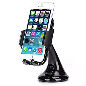 Premium Car Mount Dash Windshield Glass Holder Dock for iPhone 6 6S Plus, 5S 5C SE - Samsung Galaxy S7, S6, Edge, Edge+, S5, S4, S3, Galaxy Note 5 4 3 2 - LG G2 G3 G4 G5 V10 - Motorola Droid Turbo 2