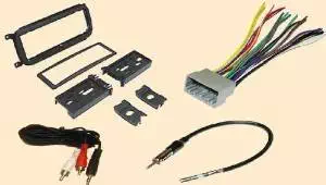 Radio Stereo Install Dash Kit + wire harness + antenna adapter for Jeep Grand Cherokee (02-04), Liberty (02-07), Wrangler (03-06)