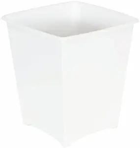 Rubbermaid FG238200WHT Square Vanity Waste Basket, 2-Gallon, White