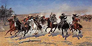 Frederic Remington - A Dash For Timber 38 x 20