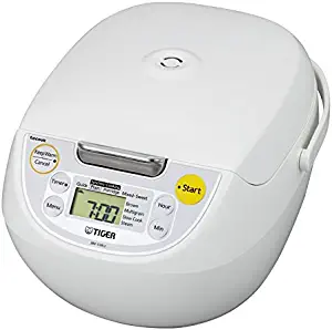 Tiger JBV-S18U Microcomputer Controlled 4 in 1 Rice Cooker, 10 Cups Un-Cooked, White (10-Cup)