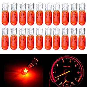 cciyu T5 Instruement Light 74 73 Halogen Light Bulb Instrument Cluster Gauge Dash Light Lamp,20 Pack (yellow)