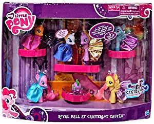 My Little Pony Exclusive Set Royal Ball At Canterlot Castle Twilight Sparkle, Pinkie Pie, Rainbow Dash, Fluttershy, Applejack, Rarity Spike the Dragon