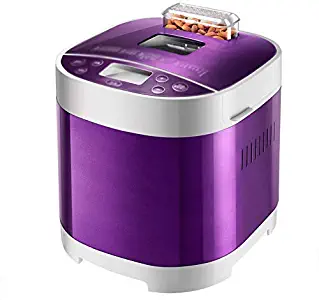 MDEOH Programmable Breadmaker Home Bakery 2.2 Lb 22 Menu Set Stainless Steel Toaster 1 Hour Insulation Bread Machine 650W, Purple