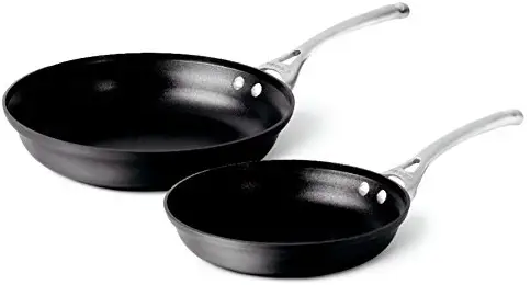 Calphalon 2018986 Contemporary Hard-Anodized Aluminum Nonstick Cookware, Omelette Fry Pan, 10-Inch And 12-Inch Set, Black, New Version