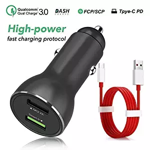 Dash Car Charger Oneplus6T/6 Car Charger Oneplus5T/5 Car Charger Oneplus3T/3 Car Charger Dash Charger PD Charger USB Data Cable Power Charger for Compatible with Other Type