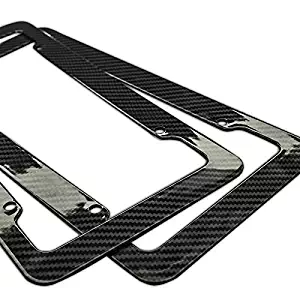 Motorup America Auto License Plate Frame Cover 2-Pack - Fits Select Vehicles Car Truck Van SUV - Carbon Fiber