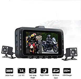 ZYZYZ Dual Camera Motorcycle DVR Dash Cam DV168 3.0 Inch 1080P HD G-Sensor Driving Recorder with Front and Rear Camera