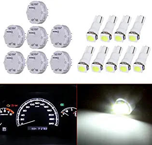 ECCPP X27.168 Stepper Motors InstrumentSpeedometer Gauge Cluster(7 motor kit+9 Pack White T5 Wedge Bulbs)