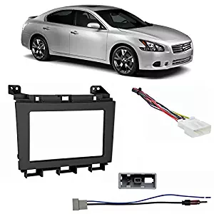 Fits Nissan Maxima 2009-2014 Double DIN Harness Radio Install Kit - Black Dash