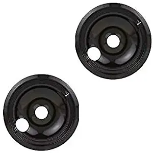 2 Pack Frigidaire 8" Black Burner Drip Bowl 5303935053 5303304502 316048402 Range + (one free author's book)