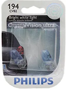 PHILIPS 194CVB2 194 CrystalVision Ultra Miniature Bulb, 2 Pack