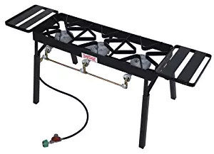 Bayou Classic TB650 Triple Burner Outdoor Patio Stove with Extension Legs