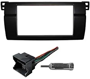 Double Din Radio Stereo Dash Install Kit Bezel w/ Wiring harness Fits BMW E46 Select 3 Series