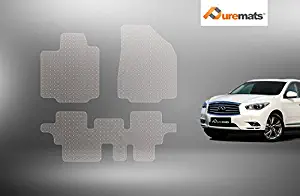 PUREMATS Floor Mat Accessories Set (Front Row + 2nd Row) Compatible with Infiniti QX60 - All Weather - Heavy Duty - (Made in USA) - Crystal Clear - 2014, 2015, 2016, 2017, 2018, 2019, 2020