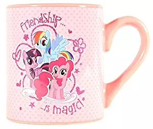 Silver Buffalo MLP4932G My Little Pony Friendship is Magic Pink Ceramic Glitter Mug, 14 oz, Pink