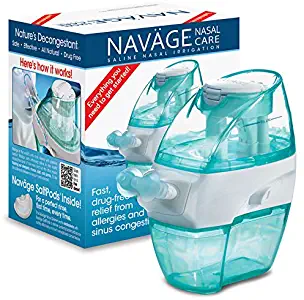 Navage Nasal Care Starter Bundle: Navage Nose Cleaner and 18 SaltPods, plus New User Starter Gift of 10 SaltPods