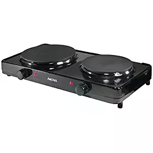 Aroma Housewares AHP-312 Double Hot Plate, Black