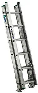 Werner 16 ft. Aluminum 3 Section Compact Extension Ladder with 225 lb. Load Capacity Type II Duty