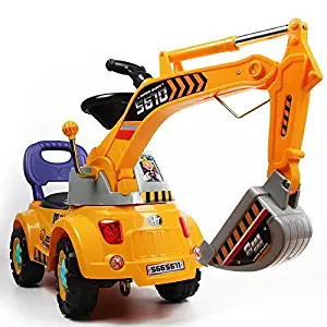 POCO DIVO Digger scooter, Ride-on excavator, Pulling cart, Pretend play construction truck (color may vary)