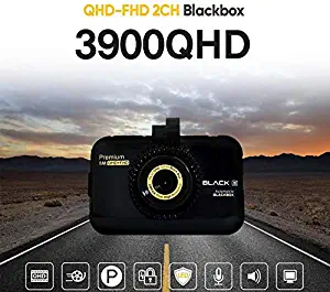 Black B 3900QHD Dual 2CH Dash Cam/QHD 2.5K 1440P with 3.5" LCD (Made in Korea)