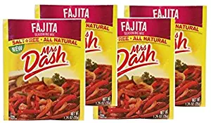 Mrs Dash Salt Free Fajita Seasoning Mix (Pack of 4) 1.25 oz Packets