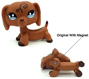 LPS Dachshund Dog #640 Littlest Pet Shop Puppy Toys Swirls Tattoo Diamond Eyes
