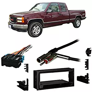 Fits GMC Sierra 95-98 Single DIN Aftermarket Harness Radio Install Dash Kit