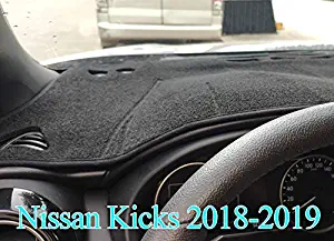 AKMOTOR Dashboard Cover Dash Cover Mat Custom Fit for Nissan Kicks 2018 2019 (Black) Z14