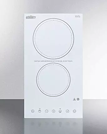 Summit Appliance 12 in. Radiant Electric Cooktop in White with 2 Elements including High Power Element