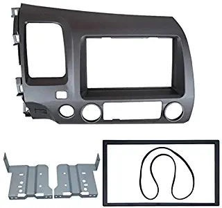 FEELDO Car Stereo Panel 2Din Fascia Frame for Honda Civic(LHD,with SRS Hole) 06-2011 Radio Dash Mounting Installation Trim Kit (C: 178102mm)