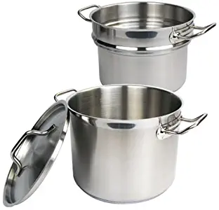 Winware Stainless 8 Quart Double Boiler with Cover