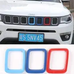 Three Color ABS Front Grille Insert Decor Cover No Mesh for Jeep Compass 2017 3pcs