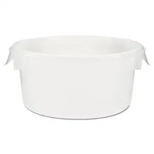 Rubbermaid Commercial Round Storage Containers, 2qt, 8 1/2"Dia x 4"H, White - Includes one container.