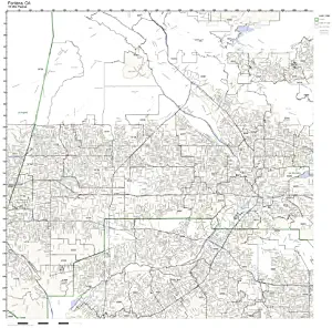 Fontana, CA ZIP Code Map Laminated