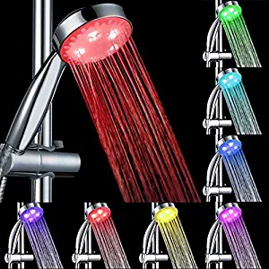 LED Shower Head Color Changing - GreForest 7 Colors Gradual Changing Handheld Shower Heads