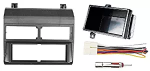 1988-1996 Black Chevrolet & GMC Complete Single Din Dash Kit + Pocket Kit + Wire Harness + Antenna Adapter. (Chevy - Crew Cab Dually, Full Size Blazer, Full Size Pickup, Suburban, Kodiak) (GMC - Crew Cab Dually, Full Size Pickup Sierra, Suburban, Yukon) (1988, 1989, 1990, 1991, 1992, 1993, 1994, 1995, 1996)