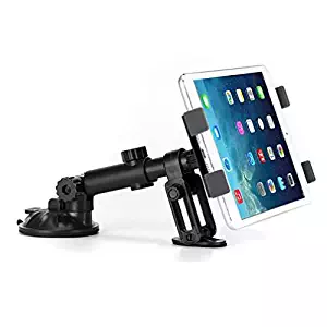 Premium Car Mount Dash Holder Swivel Cradle Dashboard Dock Stand for iPad, iPad Air, Mini, Pro 9.7 10.5 - LG G Pad F F2 X X2 - Verizon Ellipsis - Samsung Galaxy Tab - All Tablets from 7 to 11 inch